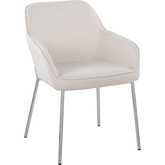 Daniella Dining Chair in Chrome & Cream Fabric (Set of 2)